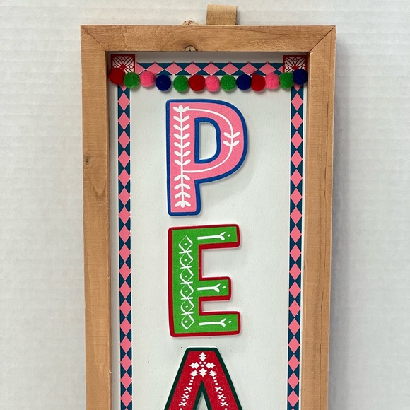 Peace on Earth Tabletop Sign Holiday Time Decor Christmas Nativity Art Indoors - Picture 3 of 17